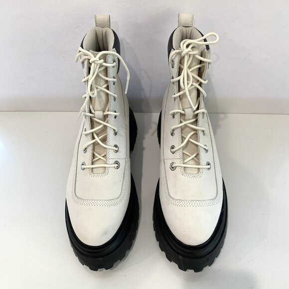 Timberland Sky 6 Inch Lace-up Boots Leather Combat Booties White Size 9 NEW - Picture 5 of 8